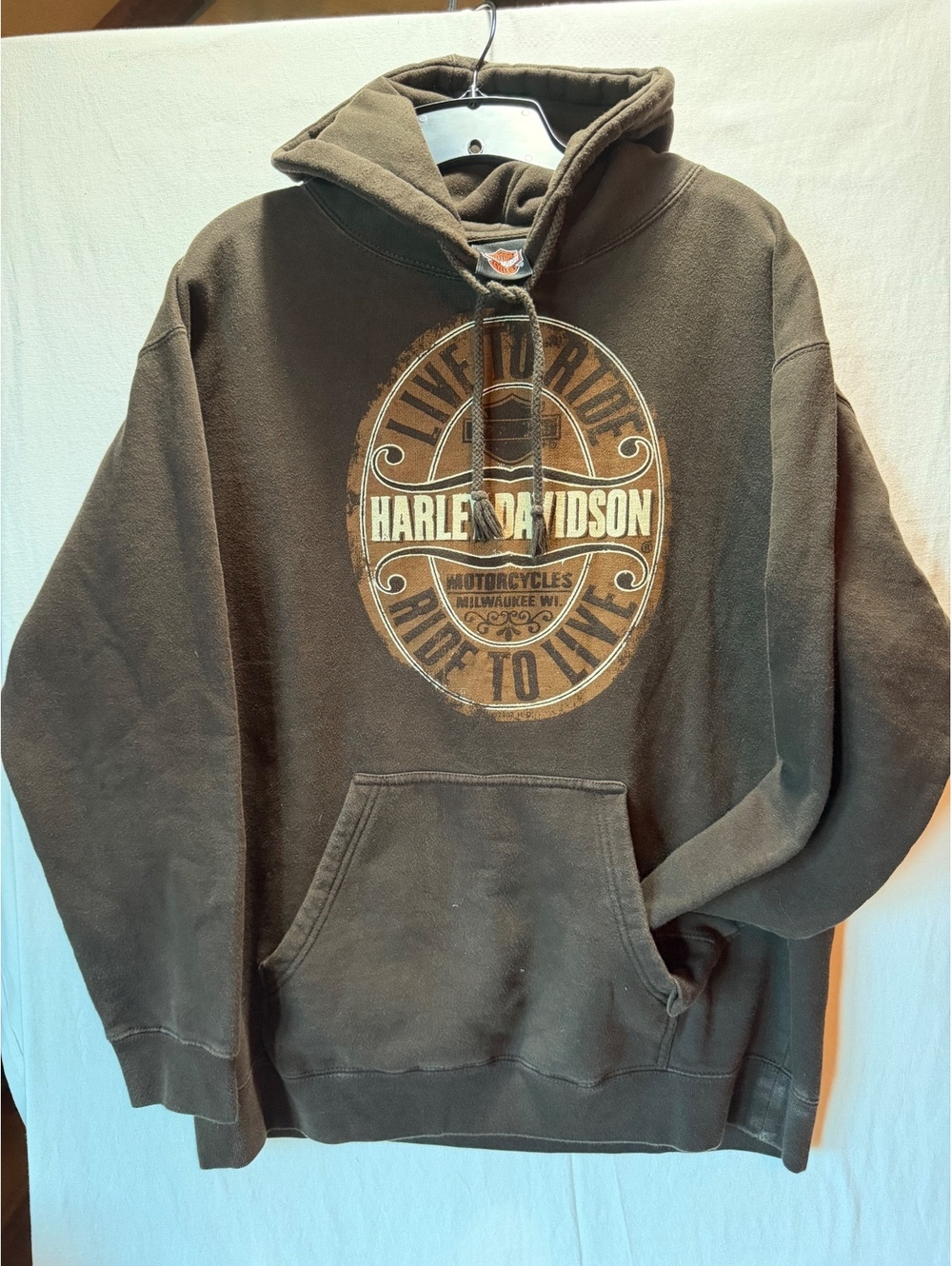 Harley Davidson Live to Ride Black Hoodie Size L